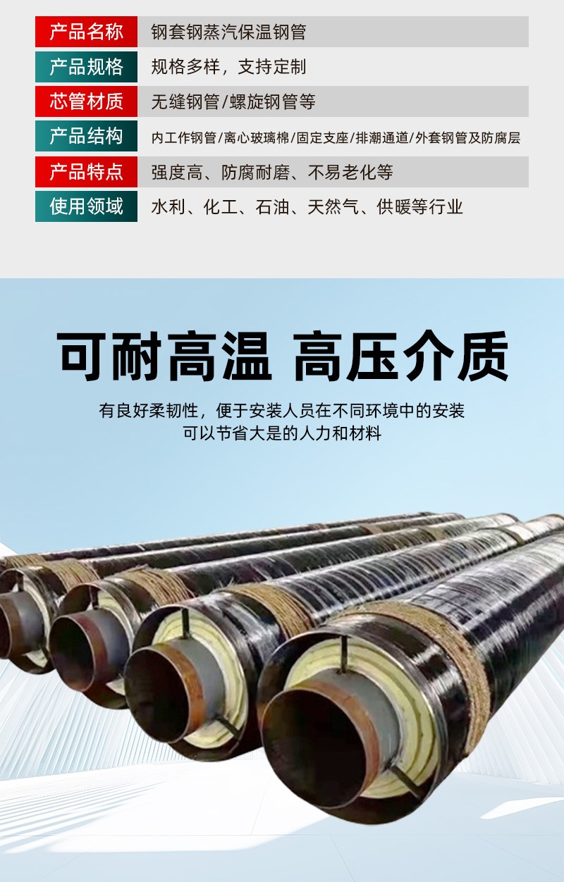 钢套钢蒸汽保温管